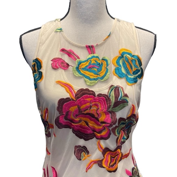 Alexia Admor Bright Floral Embroidered Palmer Sheath Sleeveless‎ Dress Women's 8 - Picture 10 of 14